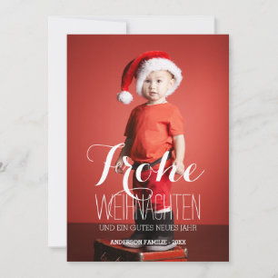 Frohe Weihnachten German Holiday Photo Card