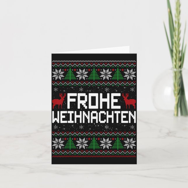 Frohe Weihnachten German Merry Christmas Holidays  Card (Front)