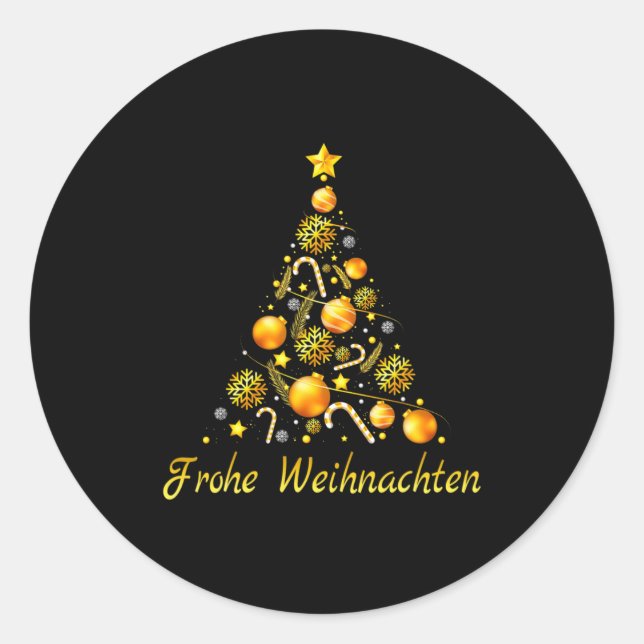 Frohe Weihnachten German Xmas Germany Christmas De Classic Round Sticker (Front)