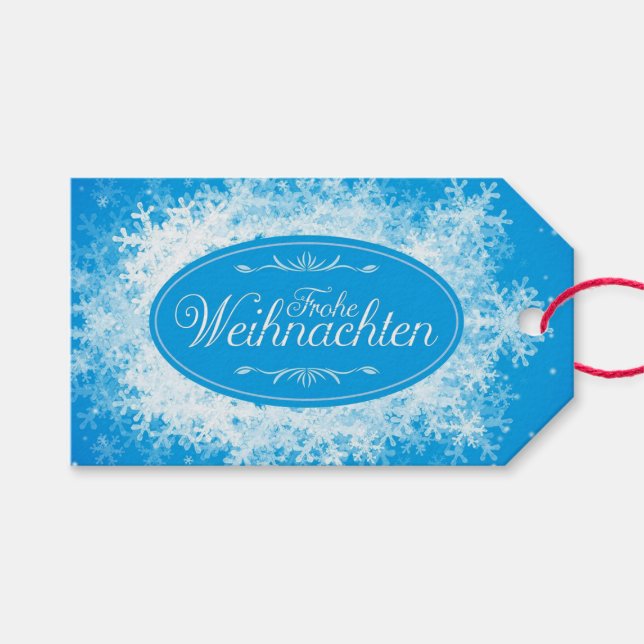 Frohe Weihnachten Gift Tags (Front (Horizontal))