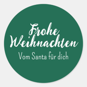 Frohe Weihnachten green Merry Christmas in German  Classic Round Sticker