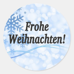 Frohe Weihnachten! Merry Christmas in German bf Classic Round Sticker