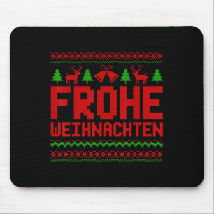 Frohe Weihnachten Merry Christmas In German Funny Mouse Mat
