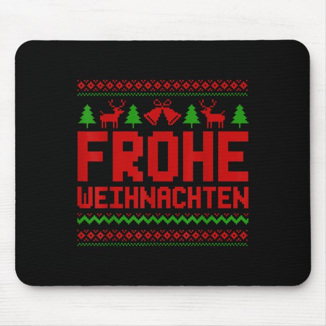 Frohe Weihnachten Merry Christmas In German Funny  Mouse Mat (Front)