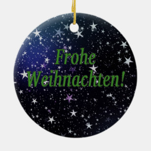 Frohe Weihnachten! Merry Christmas in German gf Ceramic Tree Decoration