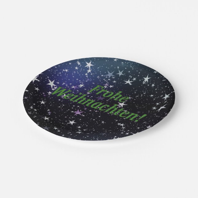 Frohe Weihnachten! Merry Christmas in German gf Paper Plate (Angled)