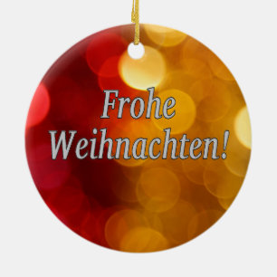 Frohe Weihnachten! Merry Christmas in German wf Ceramic Tree Decoration