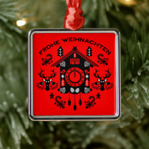 Frohe Weihnachten Metal Tree Decoration