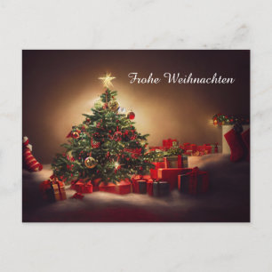 Frohe Weihnachten mit Weihnachtsbaum und Geschenke Postcard