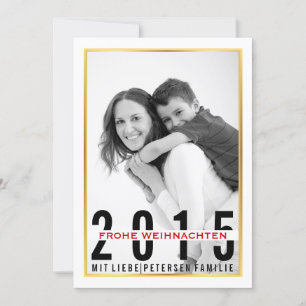 Frohe Weihnachten modern Christmas photo Holiday Card
