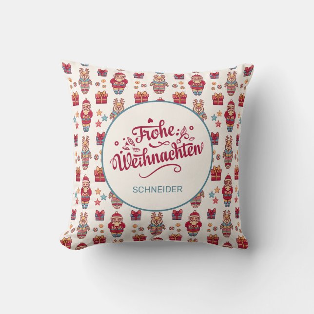 Frohe Weihnachten Personalised Cushion (Front)