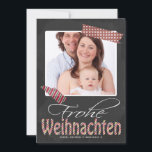 Frohe Weihnachten Photo Frame And Faux Tape Holiday Card<br><div class="desc">German themed flat cards - Frohe Weihnachten .. Chalkboard And Photo Frame with faux tape detail  ..  X-Mas / holiday flat cards for your to personalise with your own photo and text from Ricaso</div>