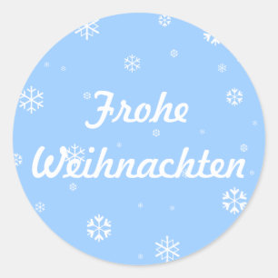 Frohe Weihnachten Snowflakes Classic Round Sticker