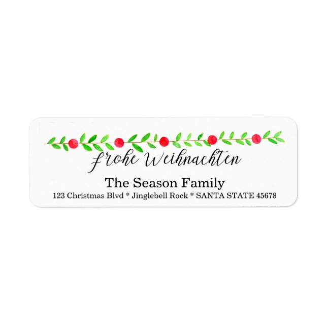 Frohe Weihnachten, watercolor Christmas banner (Front)