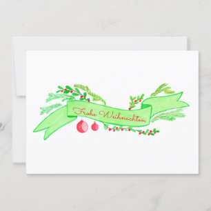Frohe Weihnachten, watercolor Christmas banner Invitation