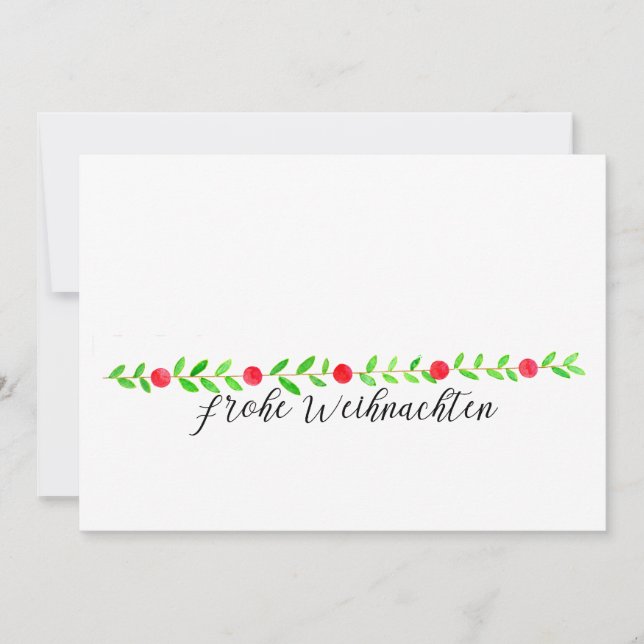 Frohe Weihnachten, watercolor Christmas banner Invitation (Front)