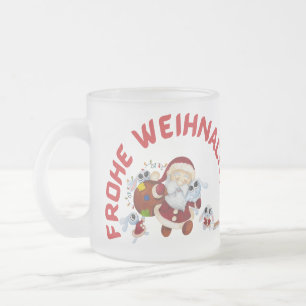 frohe weihnachten,weihnacht,weihnachte,weihnachts, frosted glass coffee mug