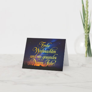 "Frohe Weinachten" Sternenhimmel bei Nacht Holiday Card
