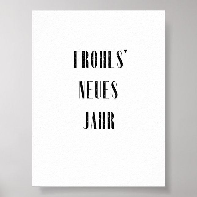 Frohes Neues Jahr - minimalistic typography poster (Front)