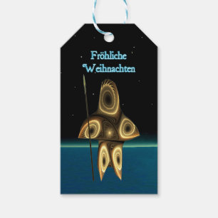 Frohliche Weihnachte - Fractal Inuit Hunter Gift Tags