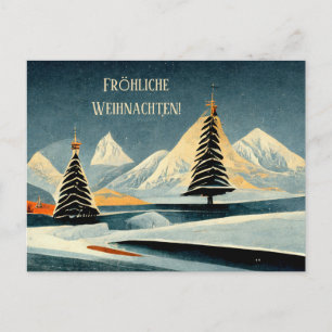 Fröhliche Weihnachten Art deco Karte Postcard