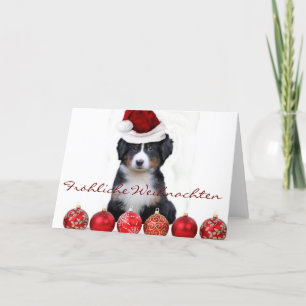 Fröhliche Weihnachten Bernese Mountain dog card