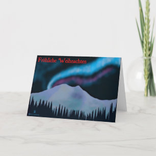 Frohliche Weihnachten - Blue Aurora Holiday Card