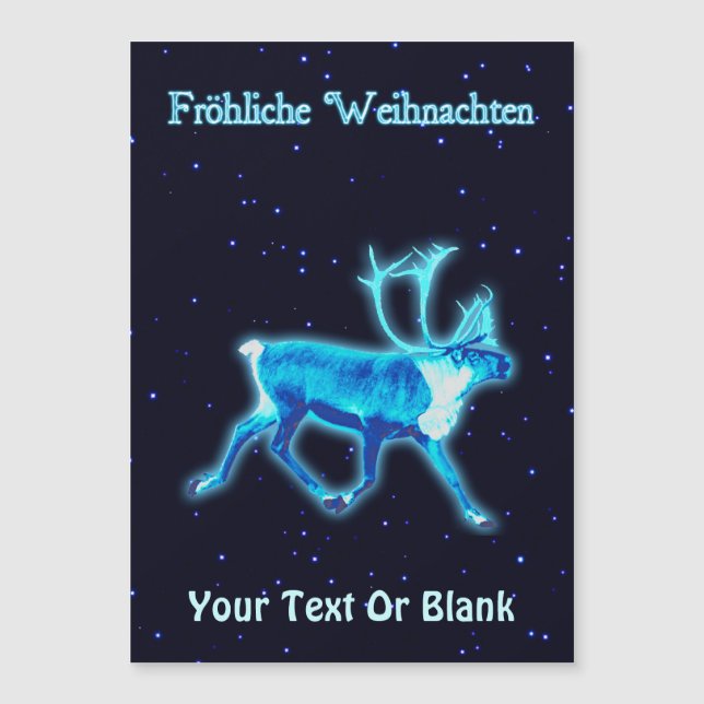Fröhliche Weihnachten - Blue Caribou (Reindeer) (Front)