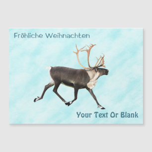 Fröhliche Weihnachten - Caribou (Reindeer) On Snow