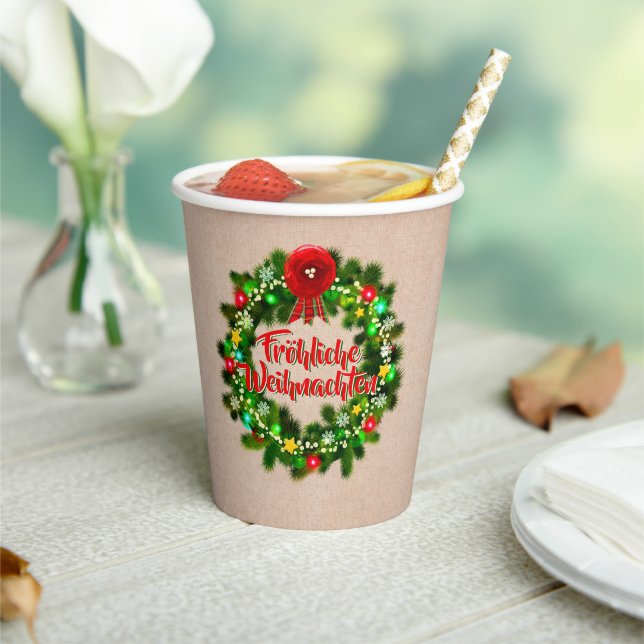 Fröhliche Weihnachten Christmas Paper Cups (Insitu)