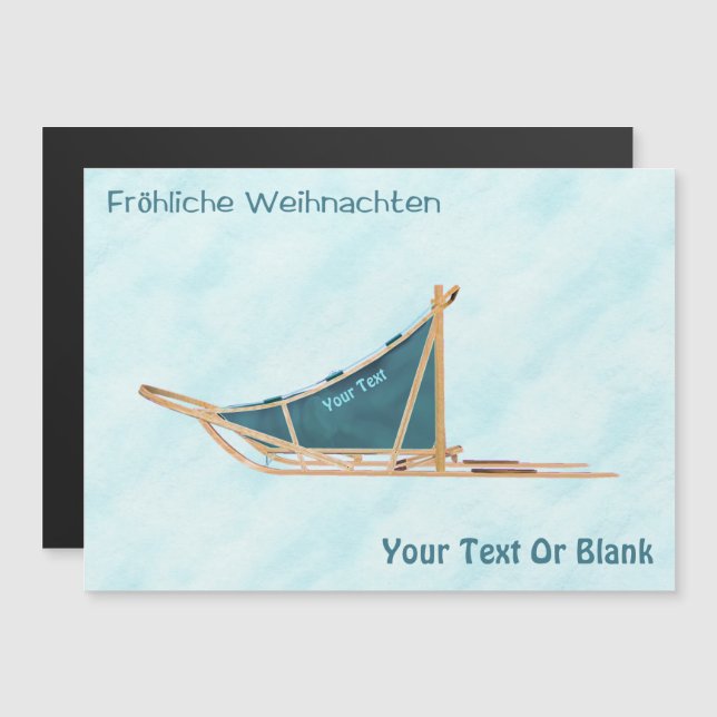 Fröhliche Weihnachten - Dog Sled On Snow (Front/Back)