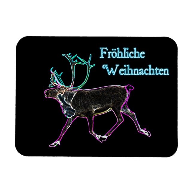 Frohliche Weihnachten - Electric Caribou Magnet (Horizontal)
