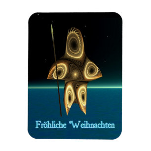 Frohliche Weihnachten - Fractal Inuit Hunter Magnet