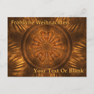 Fröhliche Weihnachten - Fractal Wood Carving Postcard