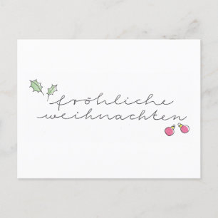 Fröhliche Weihnachten: Grußkarte Handschrift Holiday Postcard