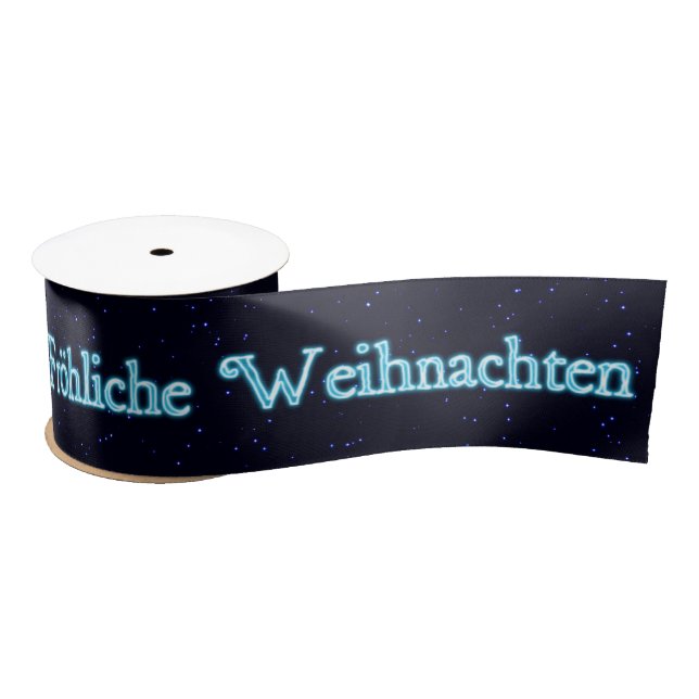 Frohliche Weihnachten - Merry Christmas Satin Ribbon (Spool)