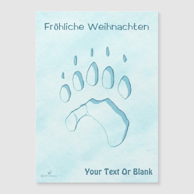 Fröhliche Weihnachten - Polar Bear Paw Print (Front)