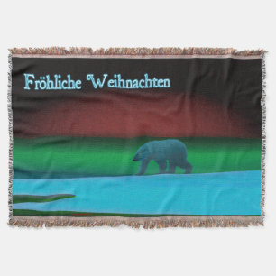 Frohliche Weihnachten - Polar Lights Polar Bear Throw Blanket