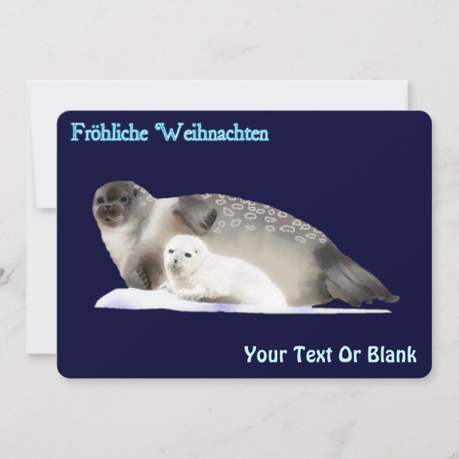 Frohliche Weihnachten - Ringed Seal Holiday Card (Front)