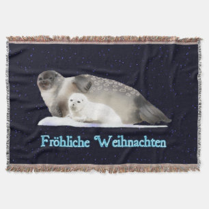Frohliche Weihnachten - Ringed Seal Throw Blanket