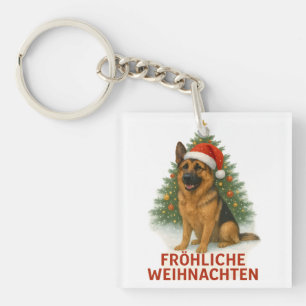 Fröhliche Weihnachten Schäferhund weihnachtshund Key Ring
