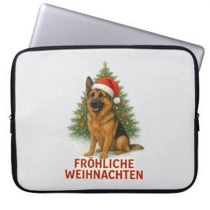 Fröhliche Weihnachten Schäferhund weihnachtshund Laptop Sleeve