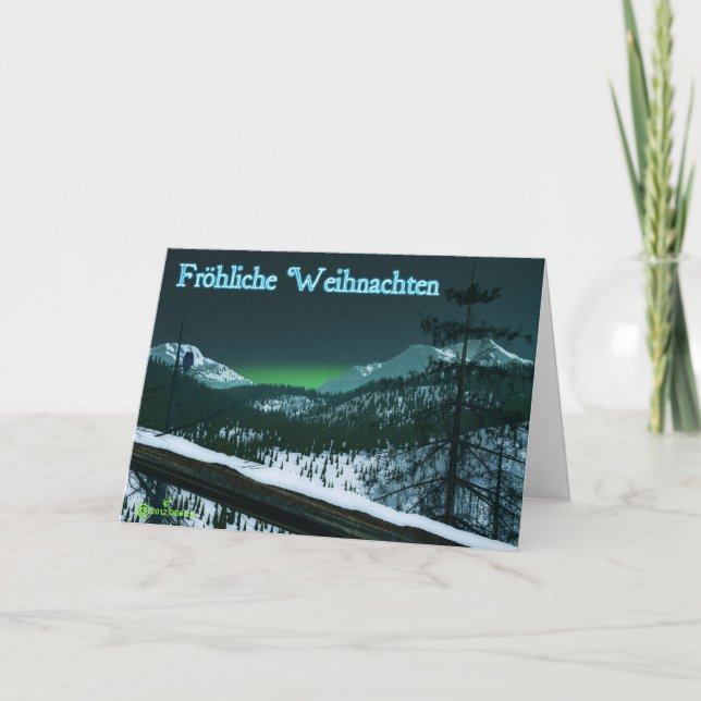 Frohliche Weihnachten - Silent Night Holiday Card (Front)