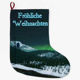 Frohliche Weihnachten - Silent Night Large Christmas Stocking