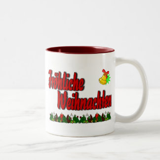 Fröhliche Weihnachten Two-Tone Coffee Mug