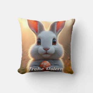 Fröhlicher Osterhase im Zauber des Frühlings Cushion