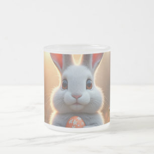 Fröhlicher Osterhase im Zauber des Frühlings Frosted Glass Coffee Mug