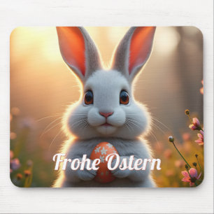Fröhlicher Osterhase im Zauber des Frühlings Mouse Mat
