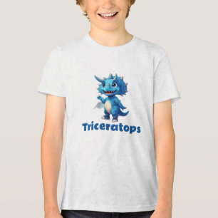 Fröhlicher Triceratops für kleine Dino-Fans Tri-Blend Shirt