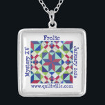 Frolic Charm Silver Plated Necklace<br><div class="desc">Charm for Quiltville Frolic mystery.</div>